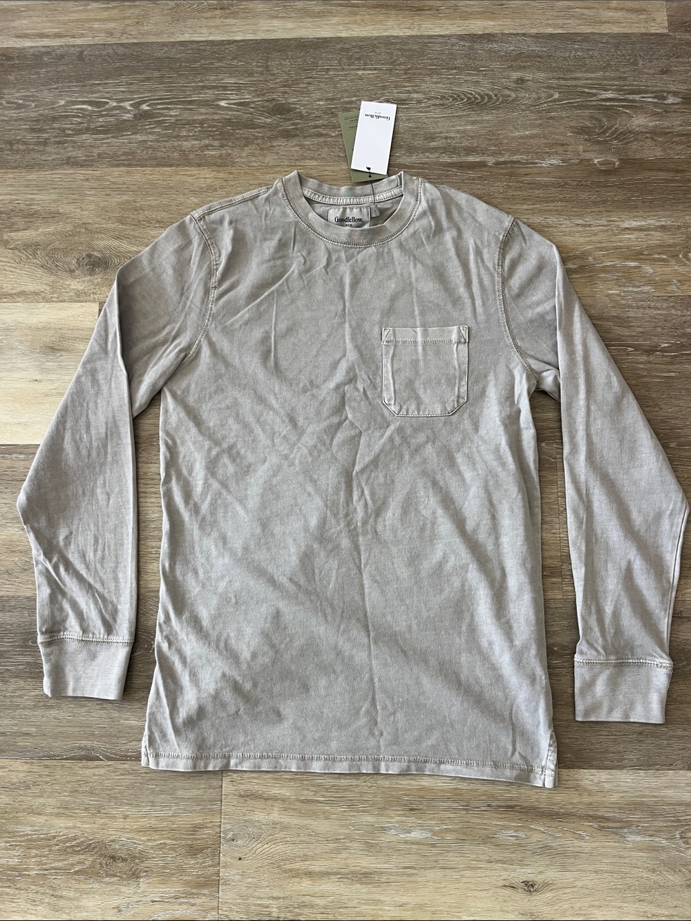 NWT Goodfellow & Co Men's Long Sleeve T-Shirt Taupe Size S